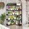 Costway Corner Bookshelf 5-Tier L-Shaped Bookcase 71" Tall Etagere Bookshelf with Metal Frame Brown/Gray